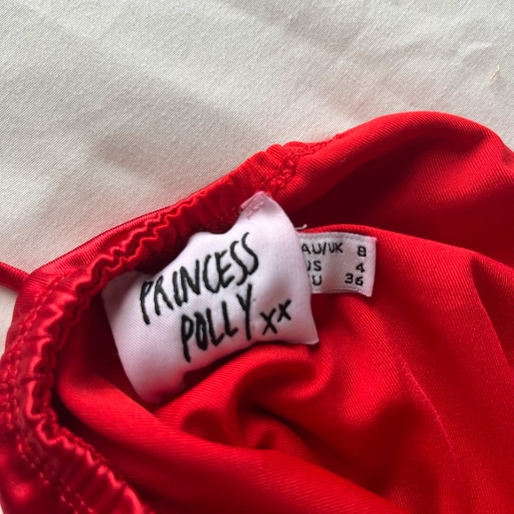 Red Princess Polly Silk Bodysuit - Picture 3 of 3